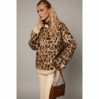 Leopar Desenli Camel Kazak