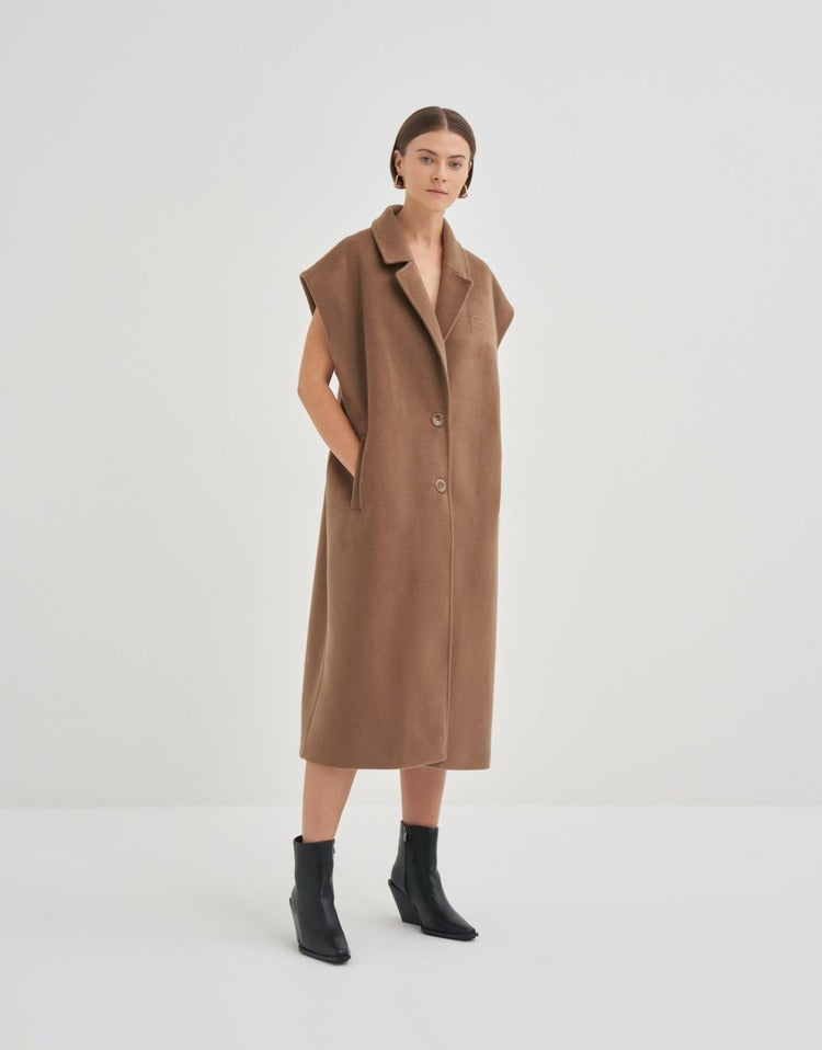 QOOQ Mendi Yelek Kahve