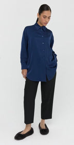 Zeynep Şule Oversize İpek Saten Gömlek