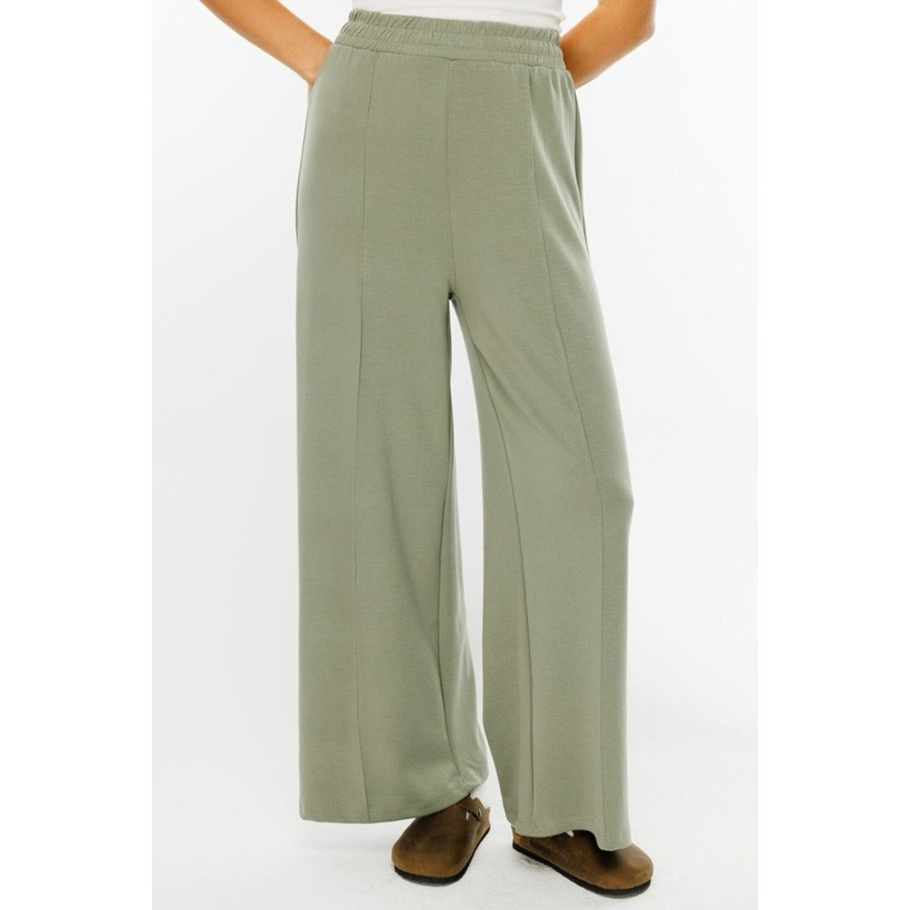 Beli Lastikli Compact Pamuk Çağla Pantolon